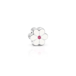 Darling as a Daisy, Sterling Silver, White Enamel and Pink CZ Flower - Children's Adoré™ Charm