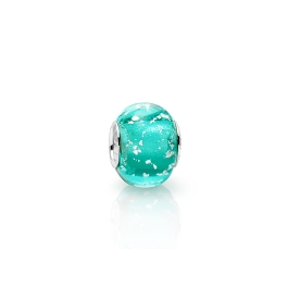 December Birthstone, Sterling Silver and Blue Zircon Murano Glass (Hand Made in Italy) - Children's Adoré™ Charm