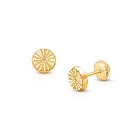 Diamond Cut Cutie, Baby/Children's Earrings, Screw Back - 14K Gold