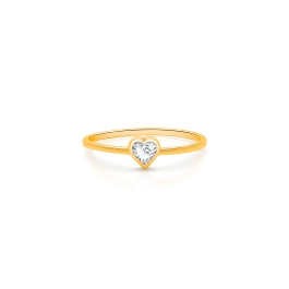 My 1st Diamond Ring, Size 5, Children's First Holy Communion Heart-Cut Genuine Diamond Ring for Girls - 14K Gold