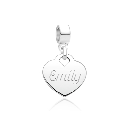 A Girl's Heart, Sterling Silver with FREE Engraving of Her Name, Initial or Monogram - Children's Adoré™ Dangle Charm