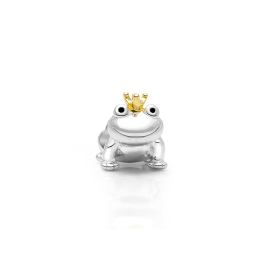 Prince Charming, Sterling Silver Frog with 14K Gold Plated Crown - Children's Adoré™ Charm