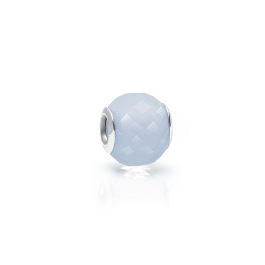 Head in the Clouds, Sterling Silver and Light Blue Opal Glass Faceted Round - Children's Adoré™ Charm