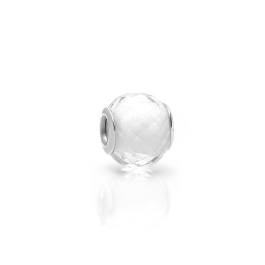 Baby's Breath, Sterling Silver and Clear Glass Faceted Round - Children's Adoré™ Charm