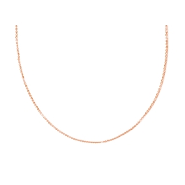 Individual Necklace Chain, Extendable Diamond Cut Cable Chain - 14K Rose Gold