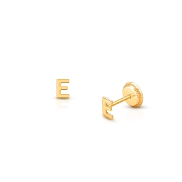 Tiny Initial Studs, Personalized Baby/Children’s Earrings, Screw Back - 14K Gold