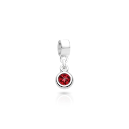 January Birthstone - Garnet, Sterling Silver and Swarovski® Colored Crystal - Children's Adoré™ Dangle Charm