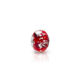 January Birthstone, Sterling Silver and Garnet Red Murano Glass (Hand Made in Italy) - Children's Adoré™ Charm