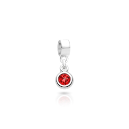 July Birthstone - Ruby, Sterling Silver and Swarovski® Colored Crystal - Children's Adoré™ Dangle Charm
