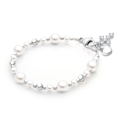 Little Lady, Christening/Baptism Baby/Children’s Beaded Bracelet for Girls - Sterling Silver