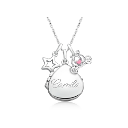 Teardrop Locket "Design Your Own" Teen's Necklace for Girls (50+ Optional Charms & FREE Engraving) - Sterling Silver