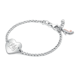 Loving Heart, Baby/Children's Engraved ID Bracelet for Girls - Sterling Silver