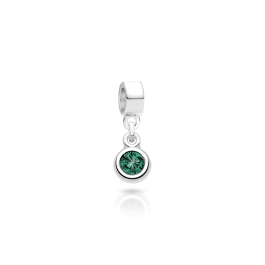 May Birthstone - Emerald, Sterling Silver and Swarovski® Colored Crystal - Children's Adoré™ Dangle Charm