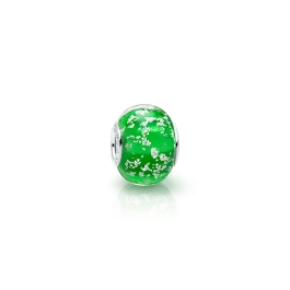 May Birthstone, Sterling Silver and Emerald Green Murano Glass (Hand Made in Italy) - Children's Adoré™ Charm