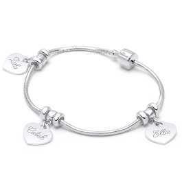 A Mother's Heart, Adoré™ Bracelet for Women with Children's Names (FREE Engraving) - Sterling Silver