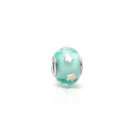 Shooting Stars, Sterling SIlver and Star Flecked Blue Murano Glass (Hand Made in Italy) - Children's Adoré™ Charm