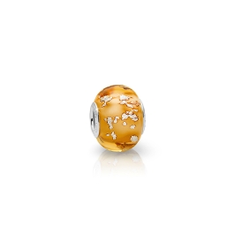 November Birthstone, Sterling Silver and Topaz Yellow Murano Glass (Hand Made in Italy) - Children's Adoré™ Charm