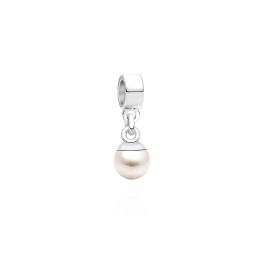 Real White Pearl, Sterling Silver and AAA Grade Perfect Round Cultured Pearl - Children's Adoré™ Dangle Charm