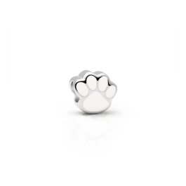 Furry Friend, Sterling Silver and White Enamel Paw Print - Children's Adoré™ Charm