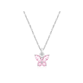 Gia™ Baby Butterfly, Pink CZ Children's Necklace for Girls - Sterling Silver