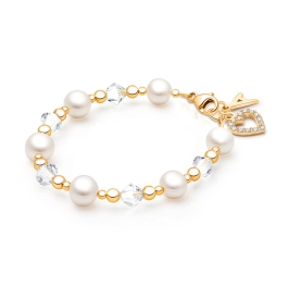 Precious Pearls, Baby/Children's Beaded Bracelet for Girls - 14K Gold