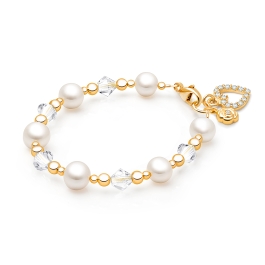 Precious Pearls, Teen's Beaded Bracelet for Girls - 14K Gold