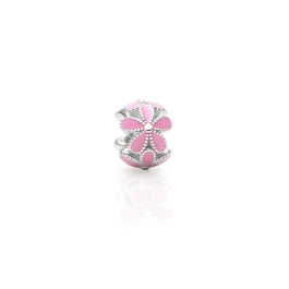 Fairy Garden, Sterling Silver and Pink Enamel Flowers - Children's Adoré™ Charm