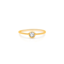 My 1st Diamond Ring, Teen's Round-Cut Genuine Diamond Ring for Girls - 14K Gold
