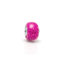 Glitz & Glam, Sterling Silver and Dark Pink Glittering Murano Glass (Hand Made in Italy) - Children's Adoré™ Charm