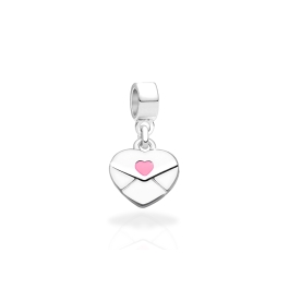 Sending My Love, Sterling Silver Heart Letter, Double Sided with Enamel - Children's Adoré™ Dangle Charm