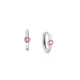 October Birthstone 9mm Huggie Hoops, Swarovski® Crystal Baby/Children's Earrings - Sterling Silver