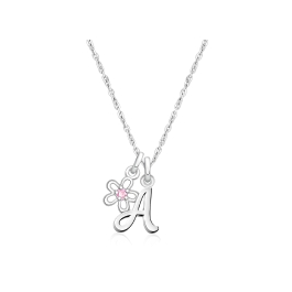 Cursive Initial "Design Your Own" Personalized Teen's Necklace for Girls (Optional Birthstone Charm) - Sterling Silver