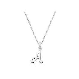 Cursive Initial, Personalized Mother's Necklace for Women (Optional Birthstone Charm) - Sterling Silver