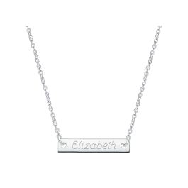 Small Bar, Engraved Mother's Necklace for Women (FREE Personalization) - Sterling Silver