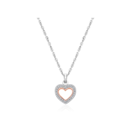 Rosabella™ Heart Silhouette, Children's 2-Tone Necklace for Girls - Sterling Silver
