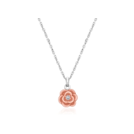 Rosabella™ Rose, Children's 2-Tone Necklace for Girls - Sterling Silver