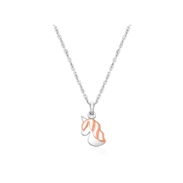 Rosabella™ Unicorn, Children's 2-Tone Necklace for Girls - Sterling Silver