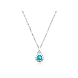 BabyLumina Birthstone, Children's Personalized Necklace for Girls (All 12 Crystal Birthstones Available) - Sterling Silver