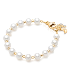 Timeless Pearls, Baby/Children’s Beaded Bracelet for Girls - 14K Gold